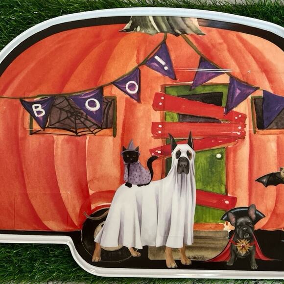 Kensie Home Halloween Camper Dogs Cat‎ Bat Platter Tray - Picture 2 of 6